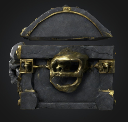 Bone king chest 2 Low-poly 3D model_4
