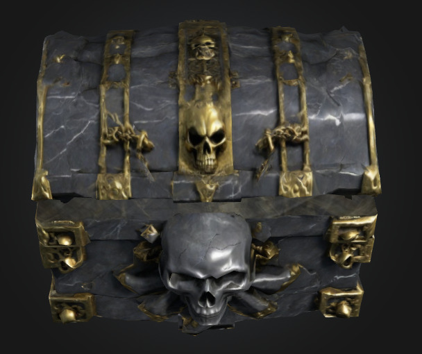Bone king chest 2 Low-poly 3D model_7