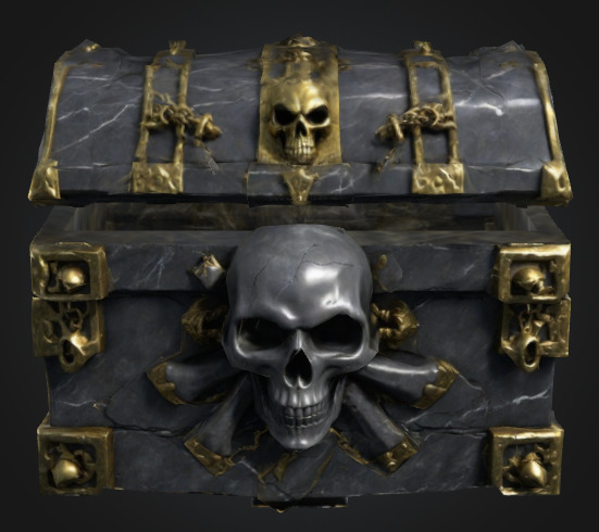 Bone king chest 2 Low-poly 3D model_1