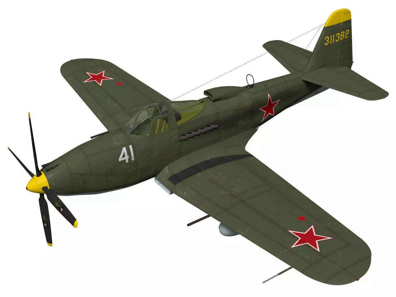 Bell P-63C Kingcobra 3D model_0