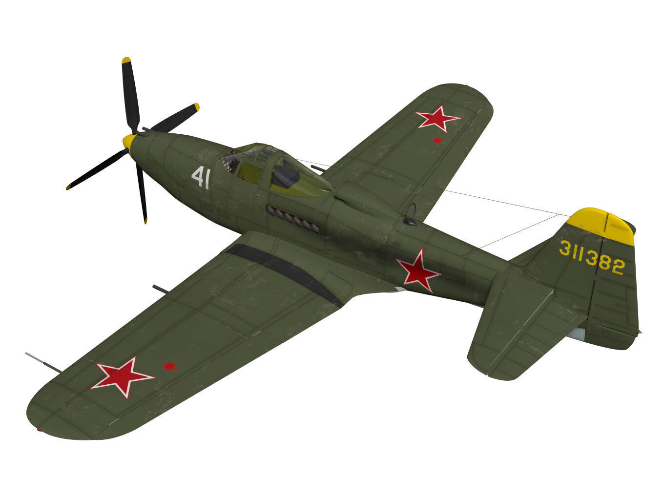 Bell P-63C Kingcobra 3D model_1