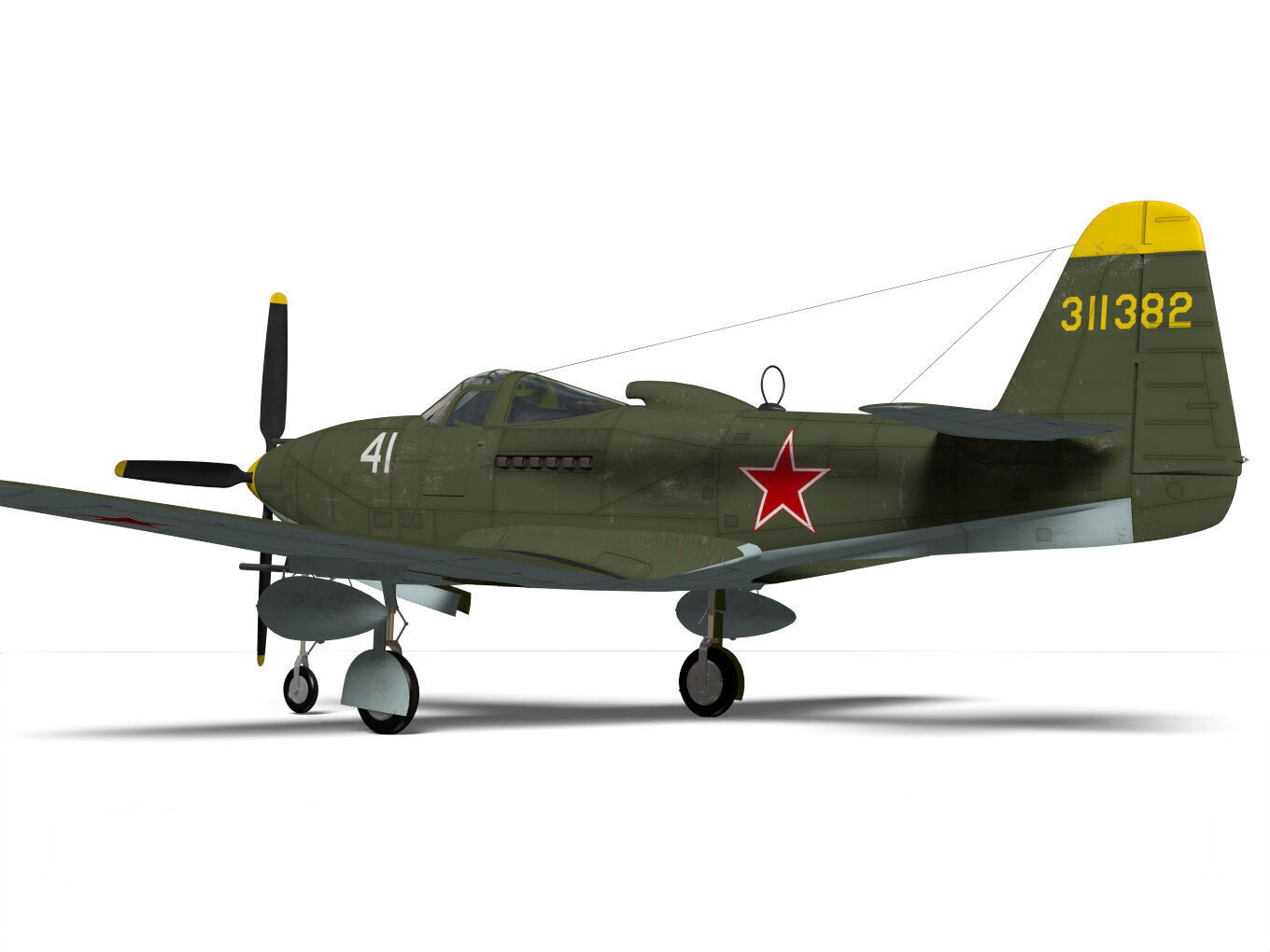 Bell P-63C Kingcobra 3D model_6