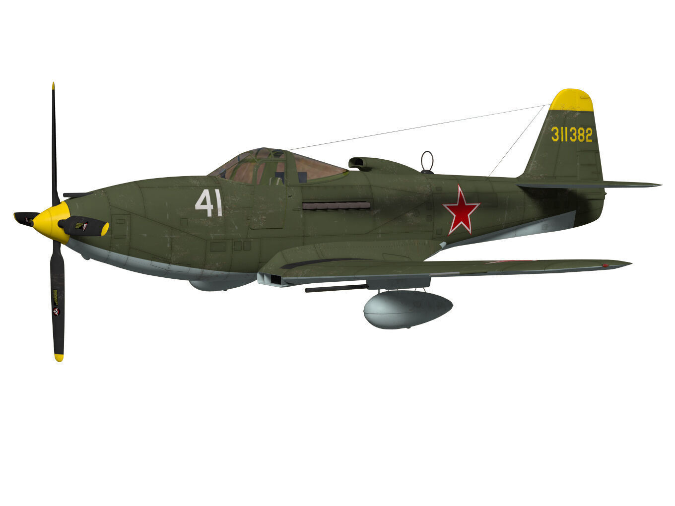 Bell P-63C Kingcobra 3D model_2