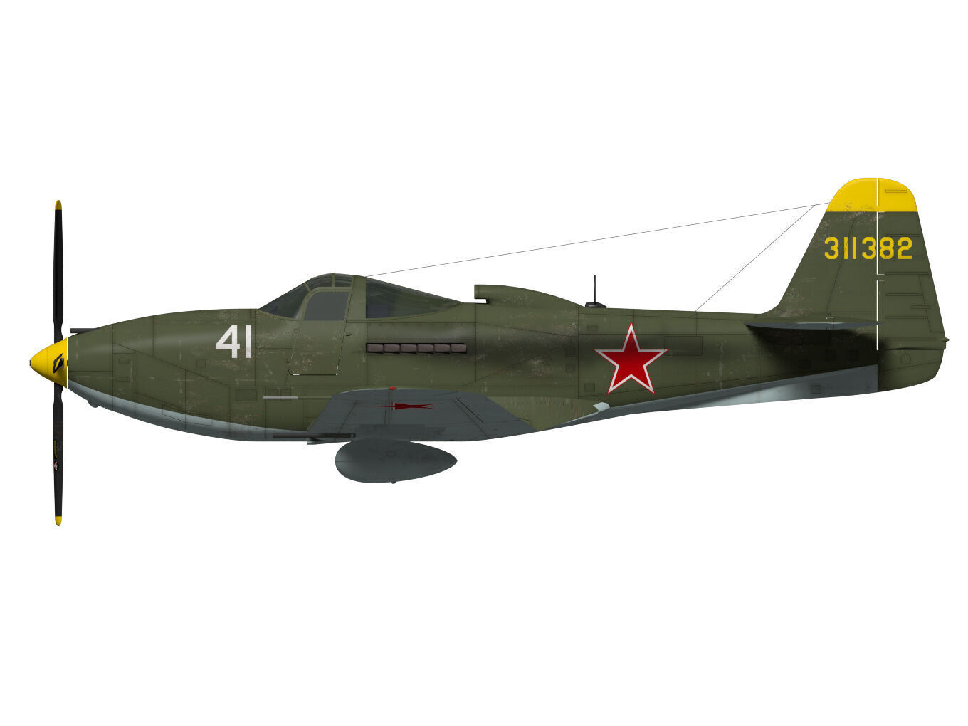 Bell P-63C Kingcobra 3D model_8