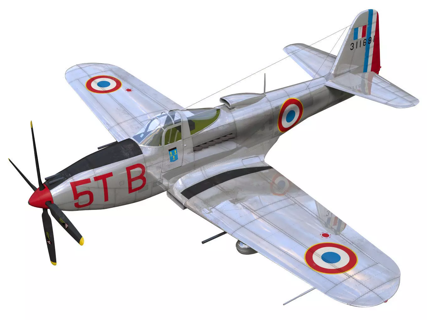 Bell P-63C Kingcobra 3D model_0