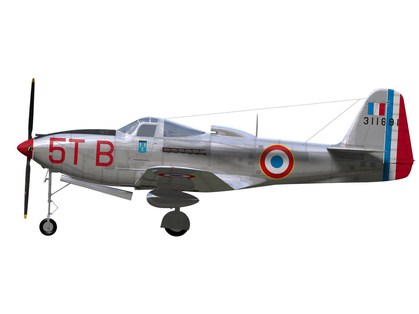 Bell P-63C Kingcobra 3D model_9