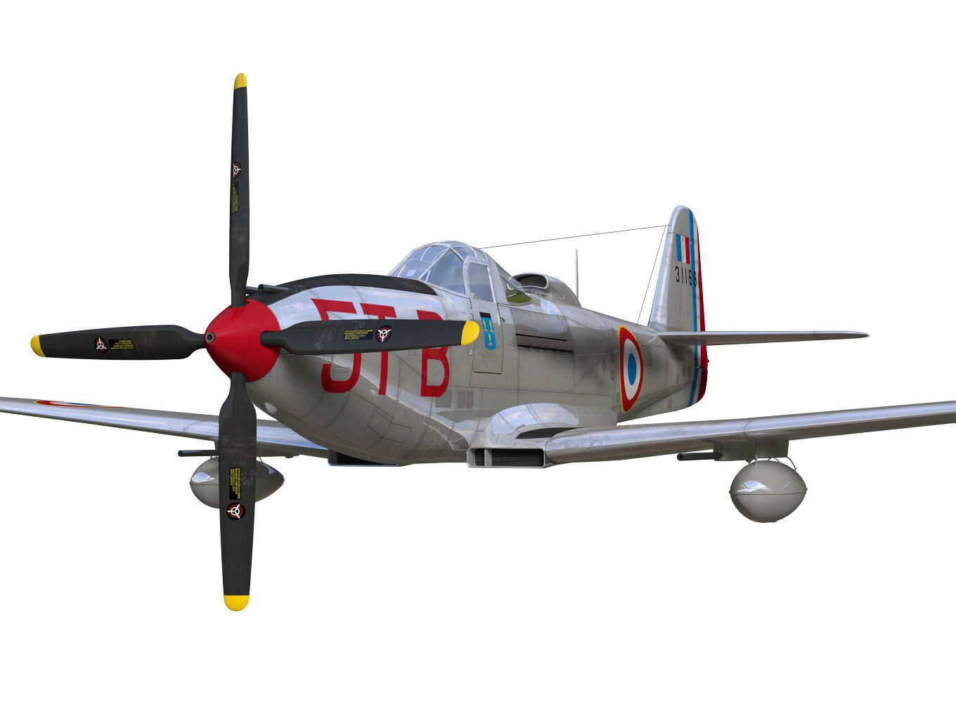 Bell P-63C Kingcobra 3D model_4