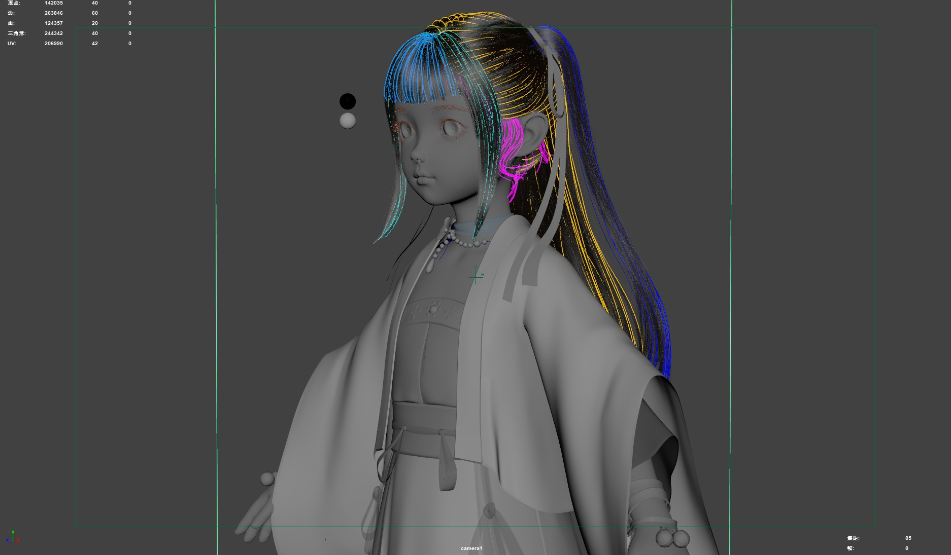 Chinese little Girl AsianGirl O022B 3D model 3D model 3D model_24