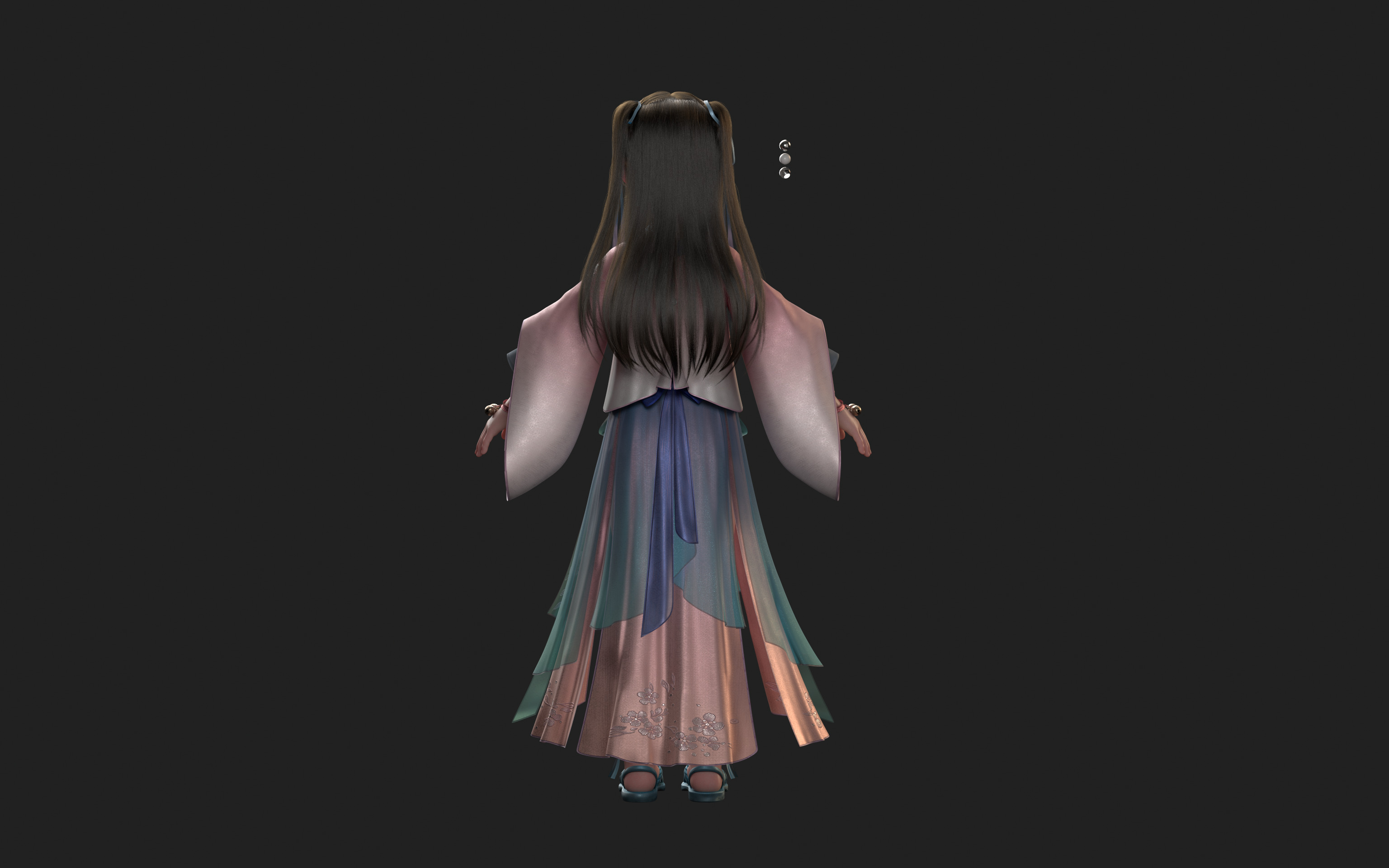 Chinese little Girl AsianGirl O022B 3D model 3D model 3D model_7