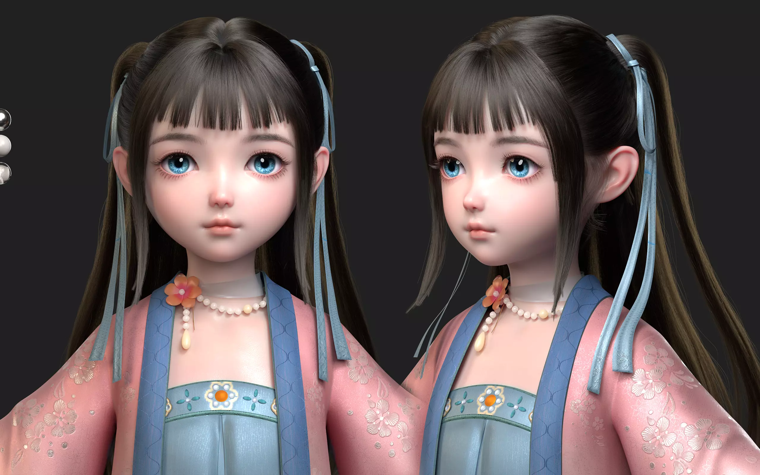 Chinese little Girl AsianGirl O022B 3D model 3D model 3D model_0