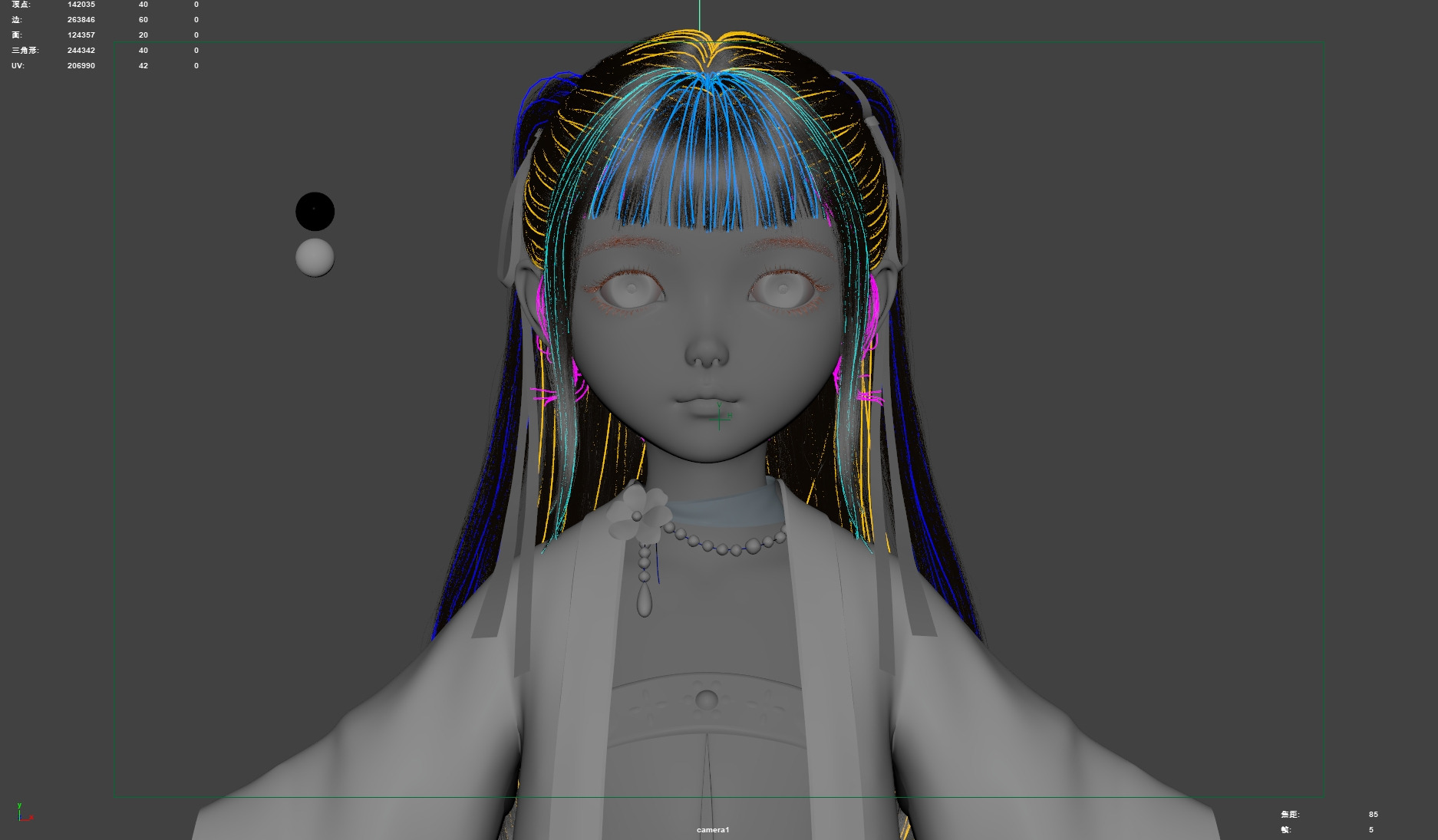 Chinese little Girl AsianGirl O022B 3D model 3D model 3D model_21