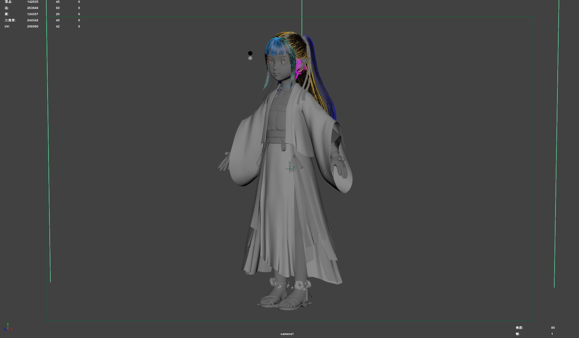 Chinese little Girl AsianGirl O022B 3D model 3D model 3D model_16