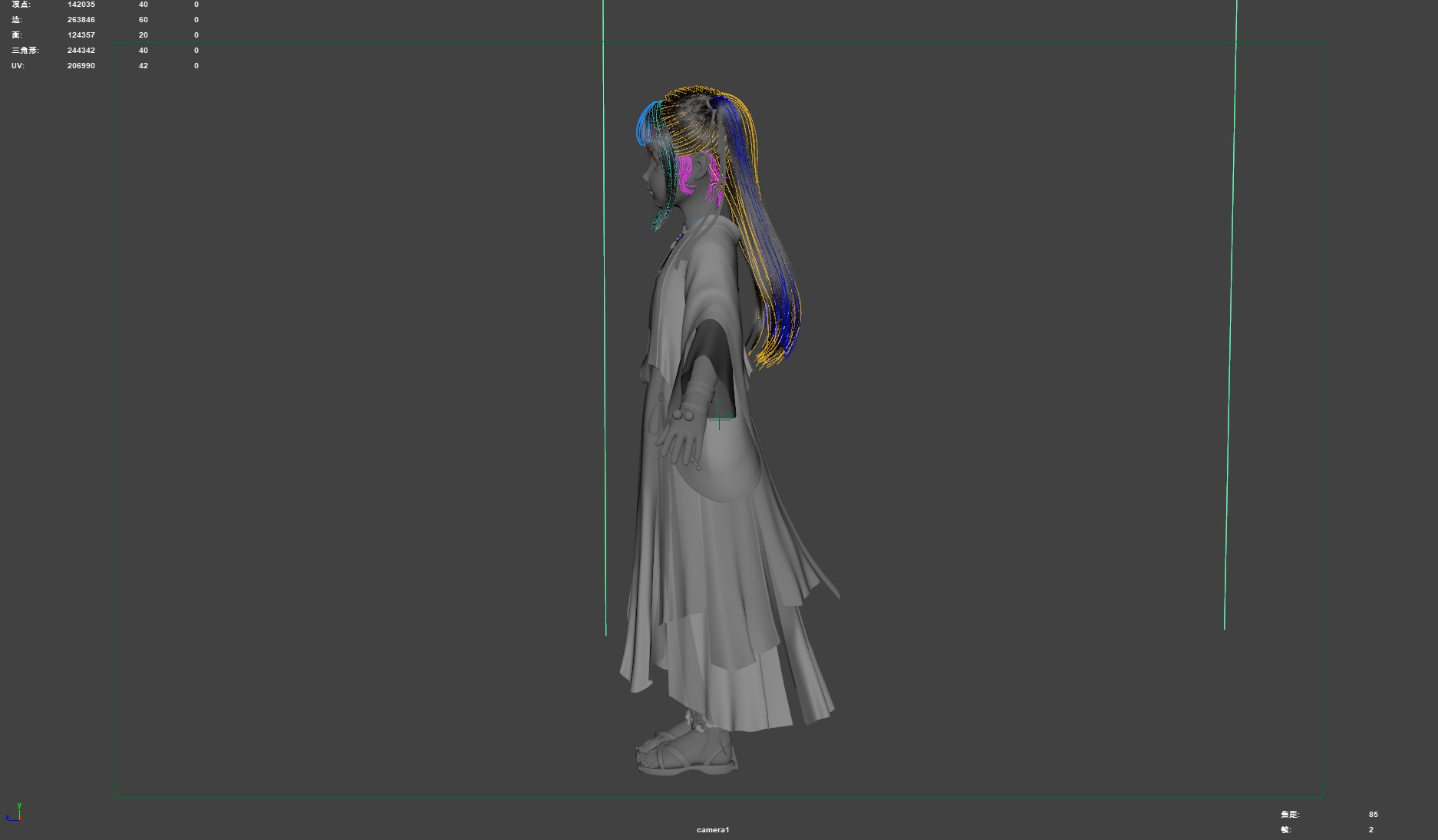 Chinese little Girl AsianGirl O022B 3D model 3D model 3D model_17