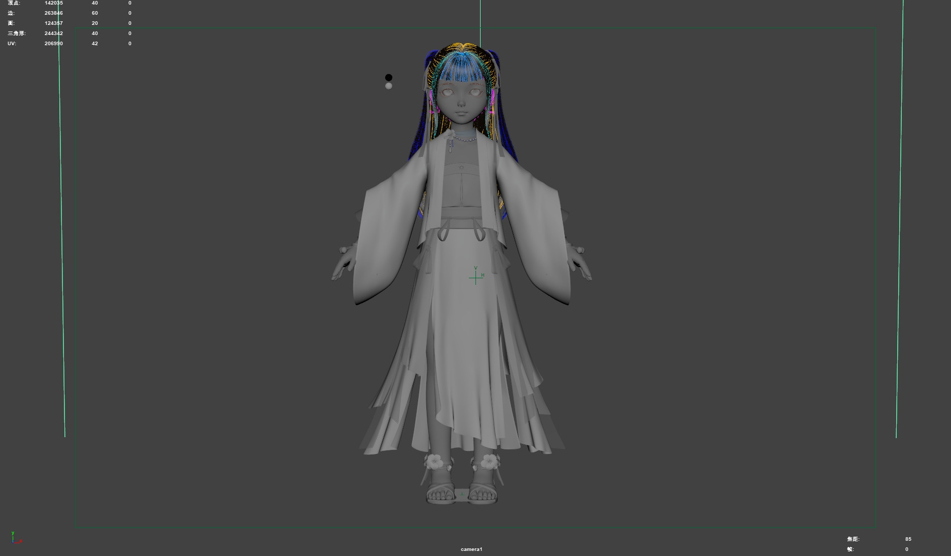 Chinese little Girl AsianGirl O022B 3D model 3D model 3D model_12