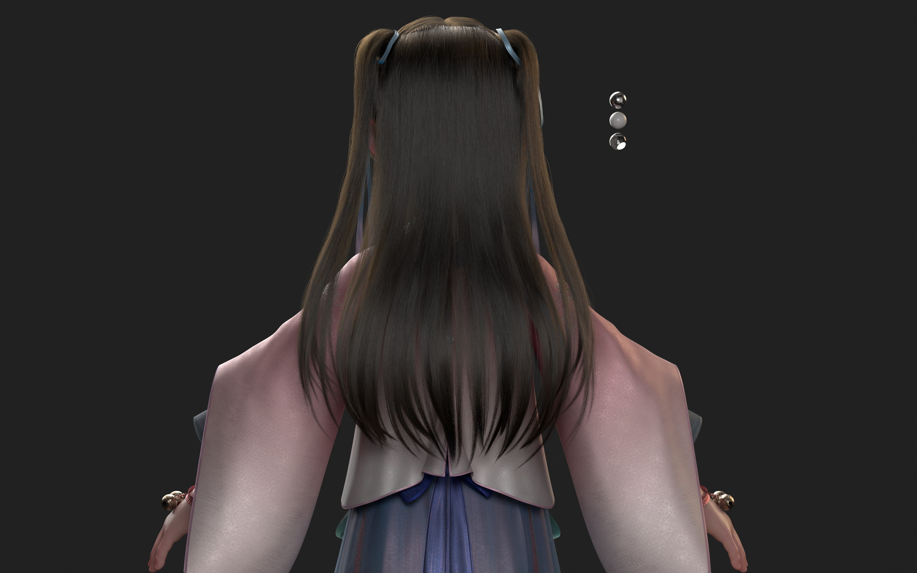 Chinese little Girl AsianGirl O022B 3D model 3D model 3D model_11