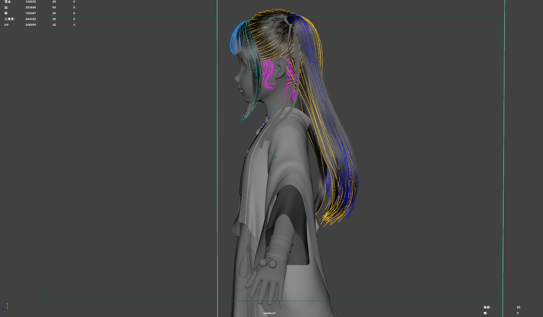 Chinese little Girl AsianGirl O022B 3D model 3D model 3D model_25