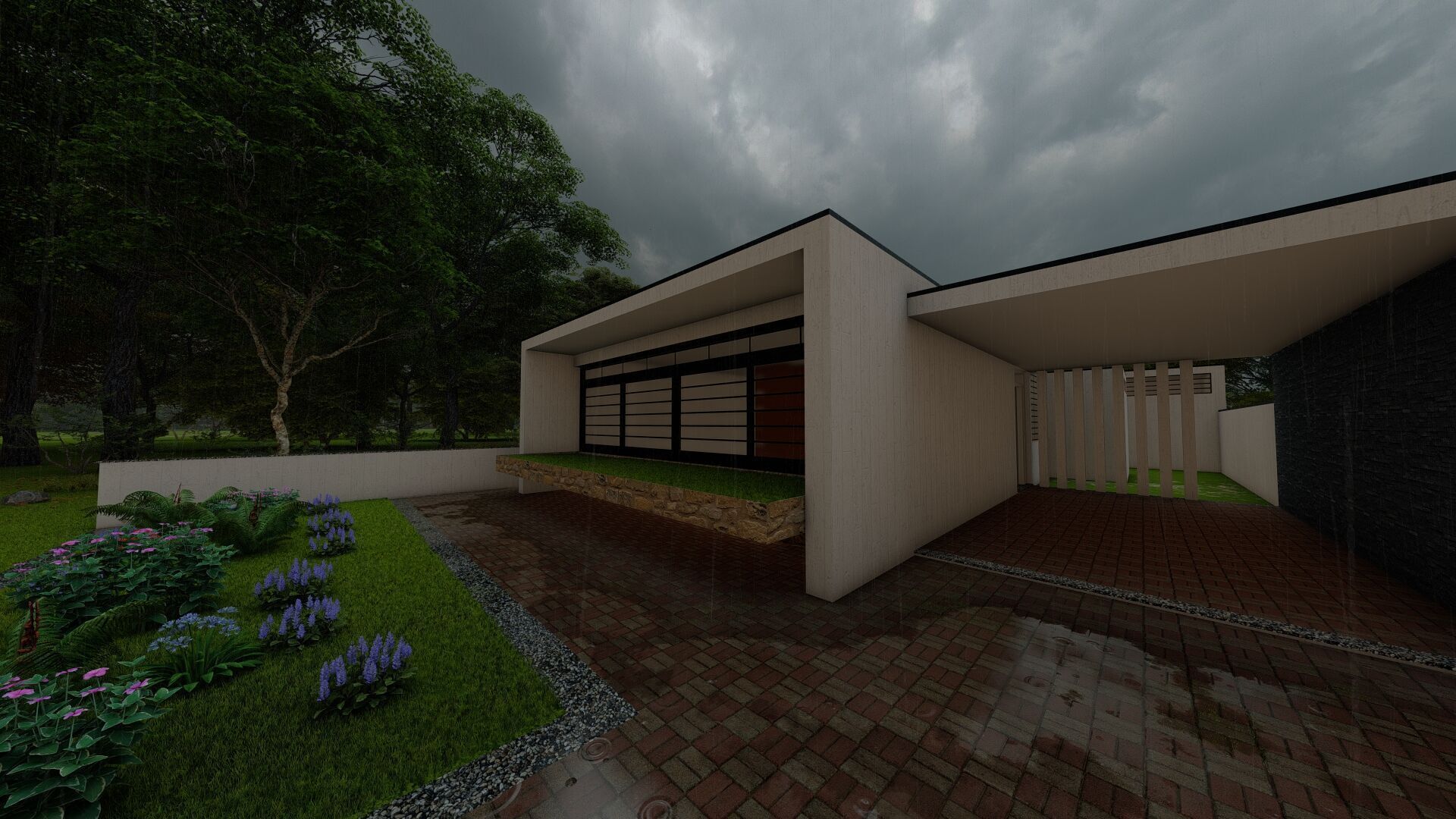 Casa Scene-villa-modern house 3D model_7