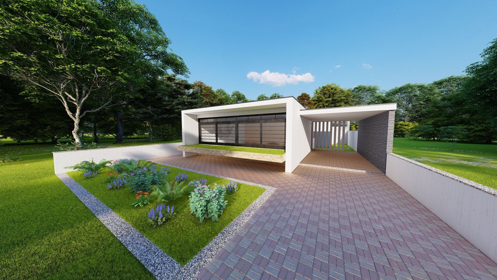 Casa Scene-villa-modern house 3D model_8