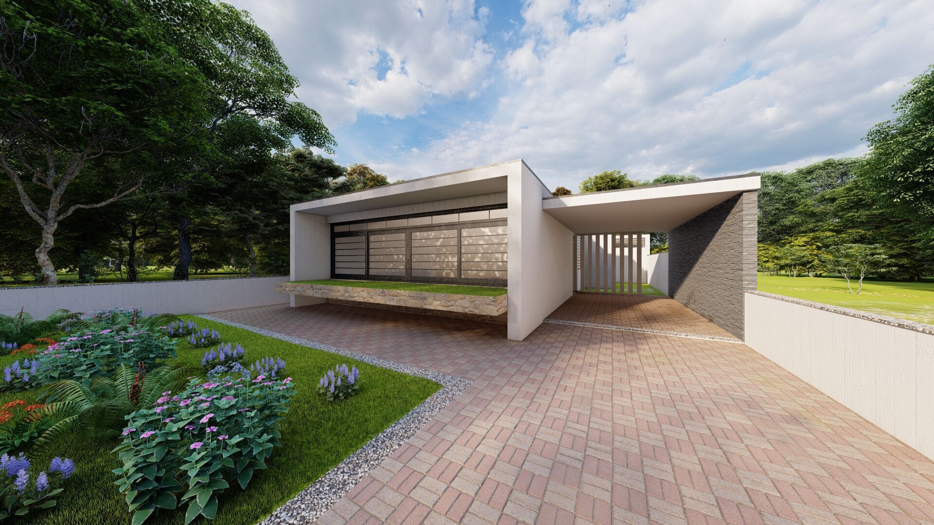 Casa Scene-villa-modern house 3D model_9