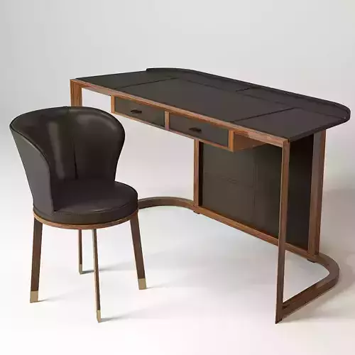 Giorgetti Ion Desk and  Ode Chair 3D model