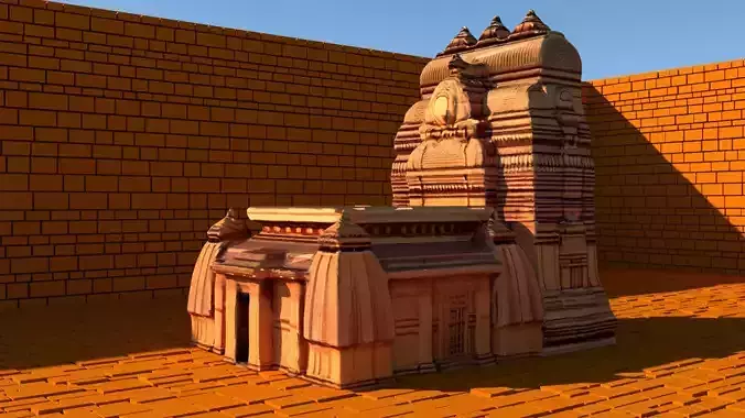 Hindu Temple low poly 3d model