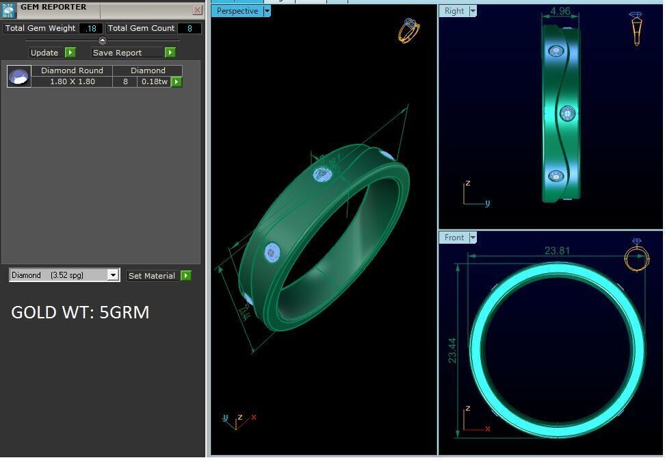 Women Ring Render 3dm STL OBJ FBX Details 3D print model_8