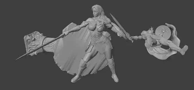 wonder woman 3d stl print model