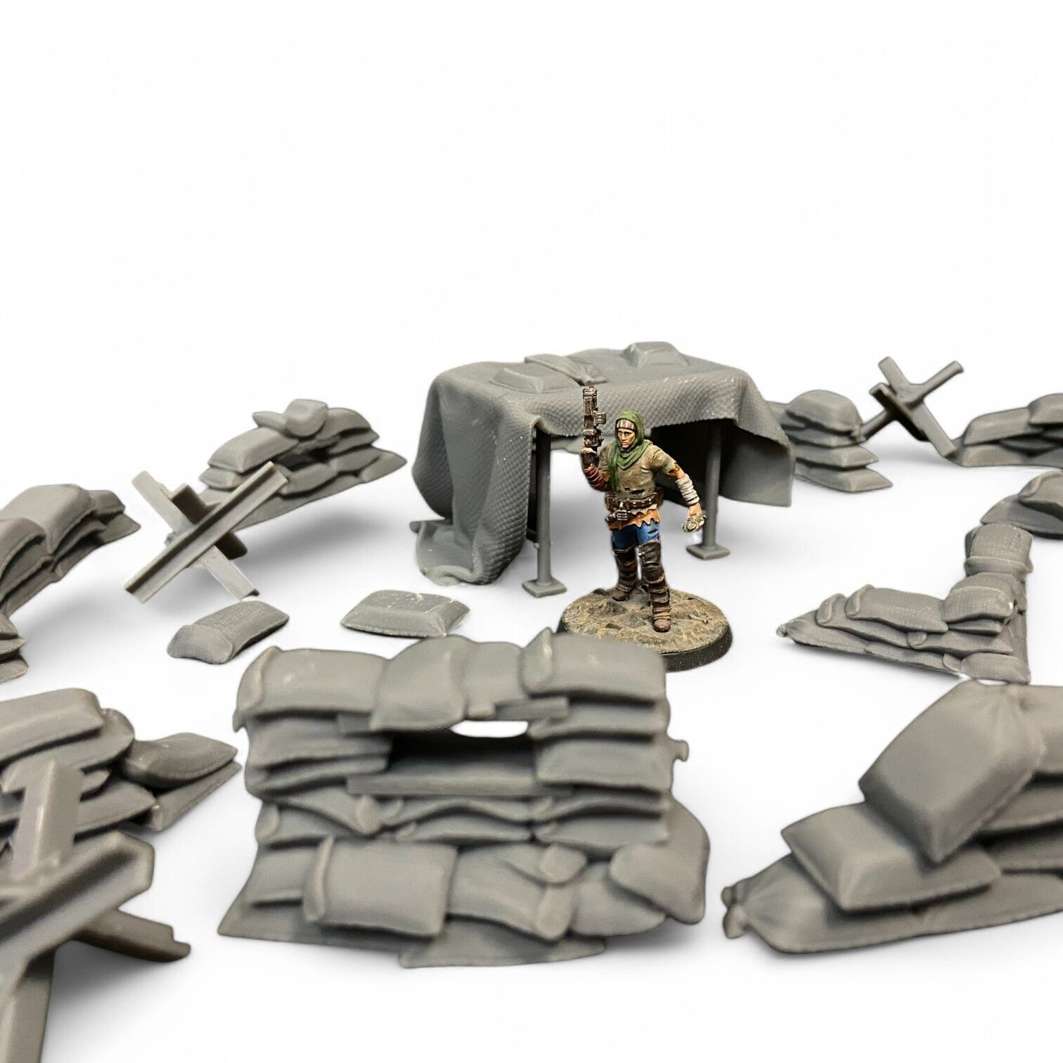 Sandbag Barriers 3D print model_2