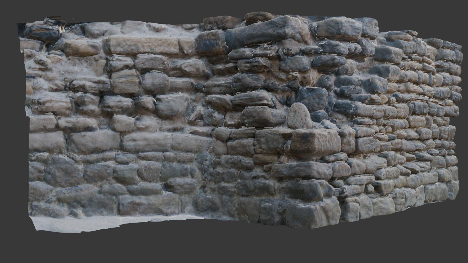 Ancient Stone Wall Ruins Photorealistic Low-poly 3D model_5