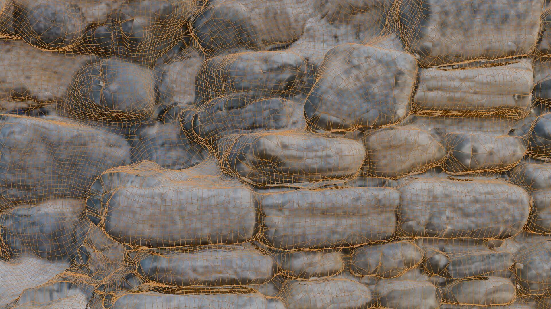 Ancient Stone Wall Ruins Photorealistic Low-poly 3D model_2
