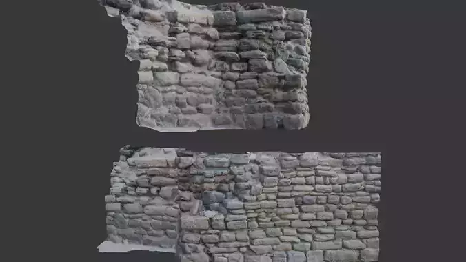 Ancient Stone Wall Ruins  Photorealistic 