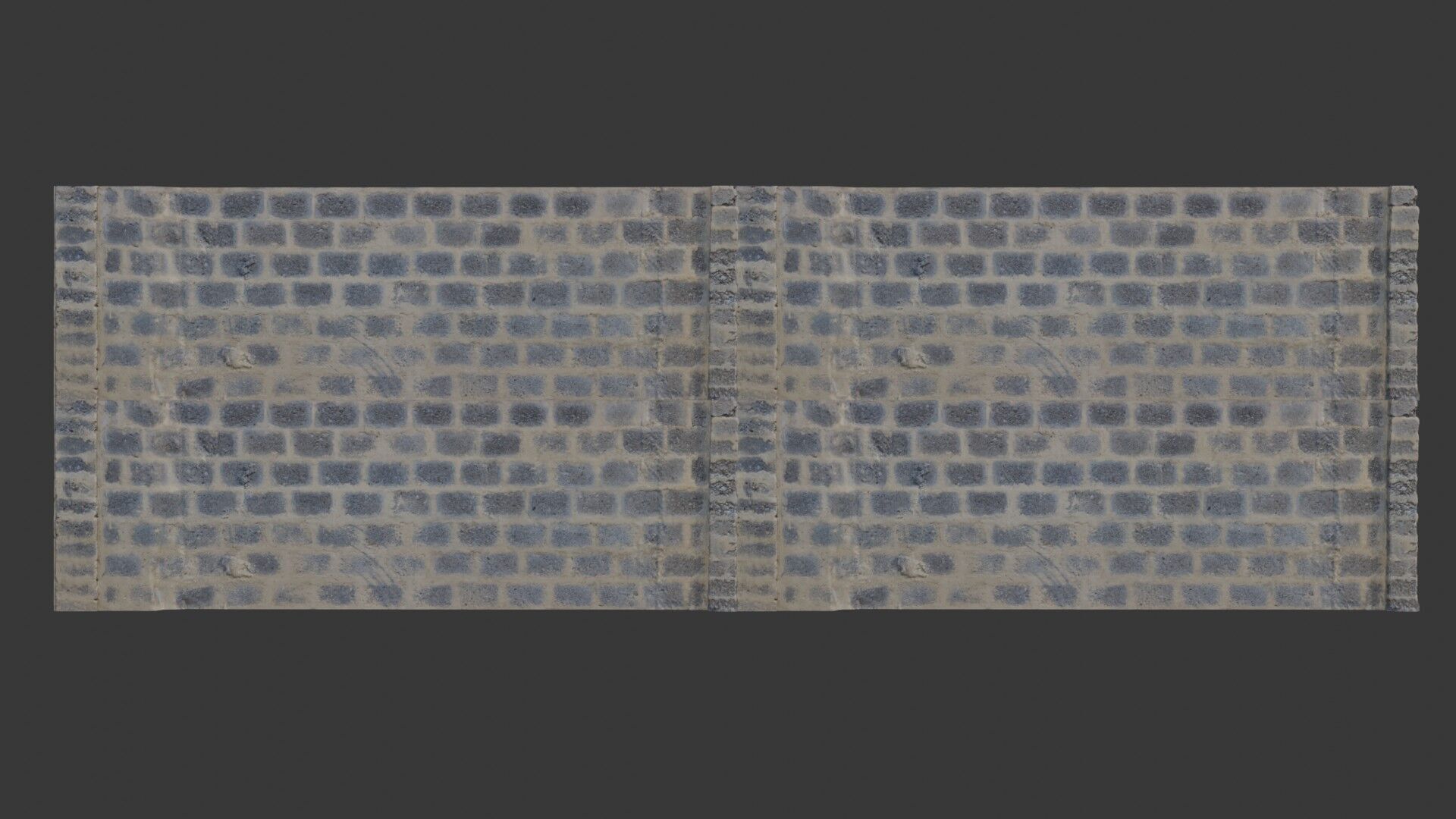 Old Brick Wall scan Low-poly 3D model_1