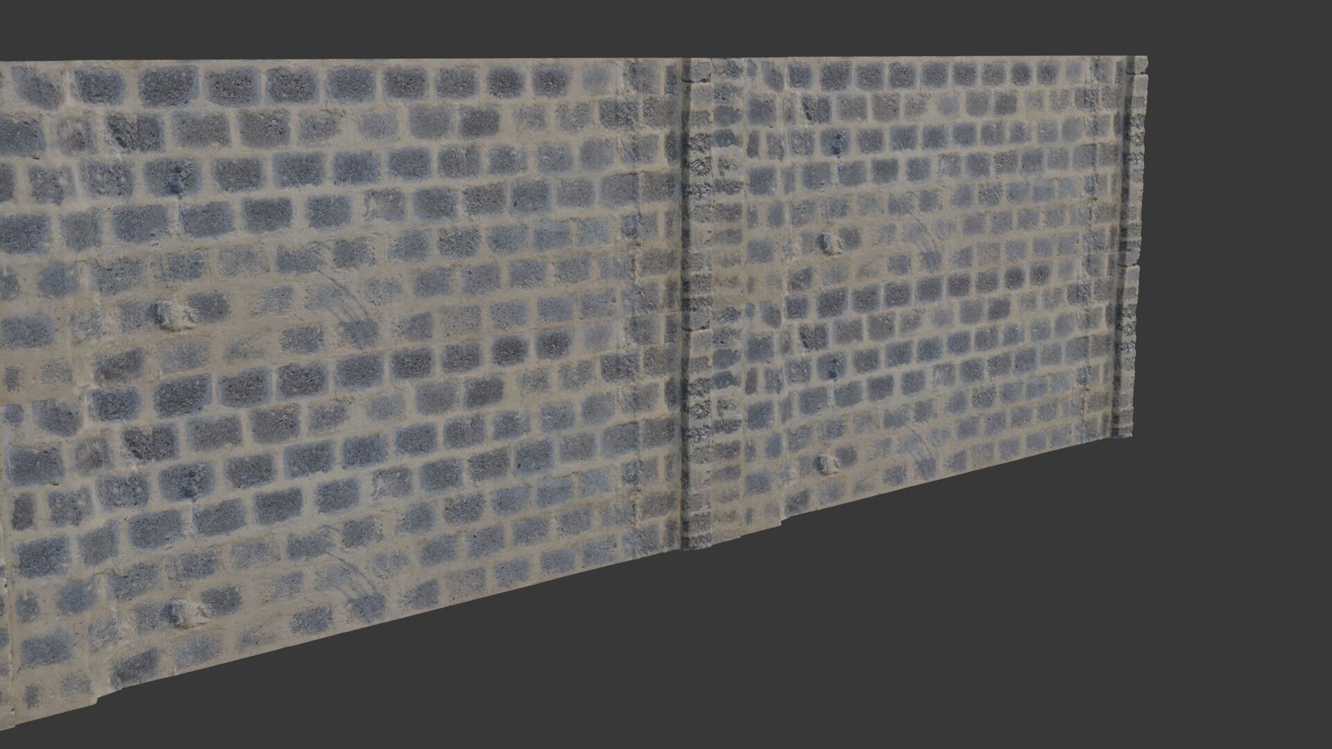 Old Brick Wall scan Low-poly 3D model_6
