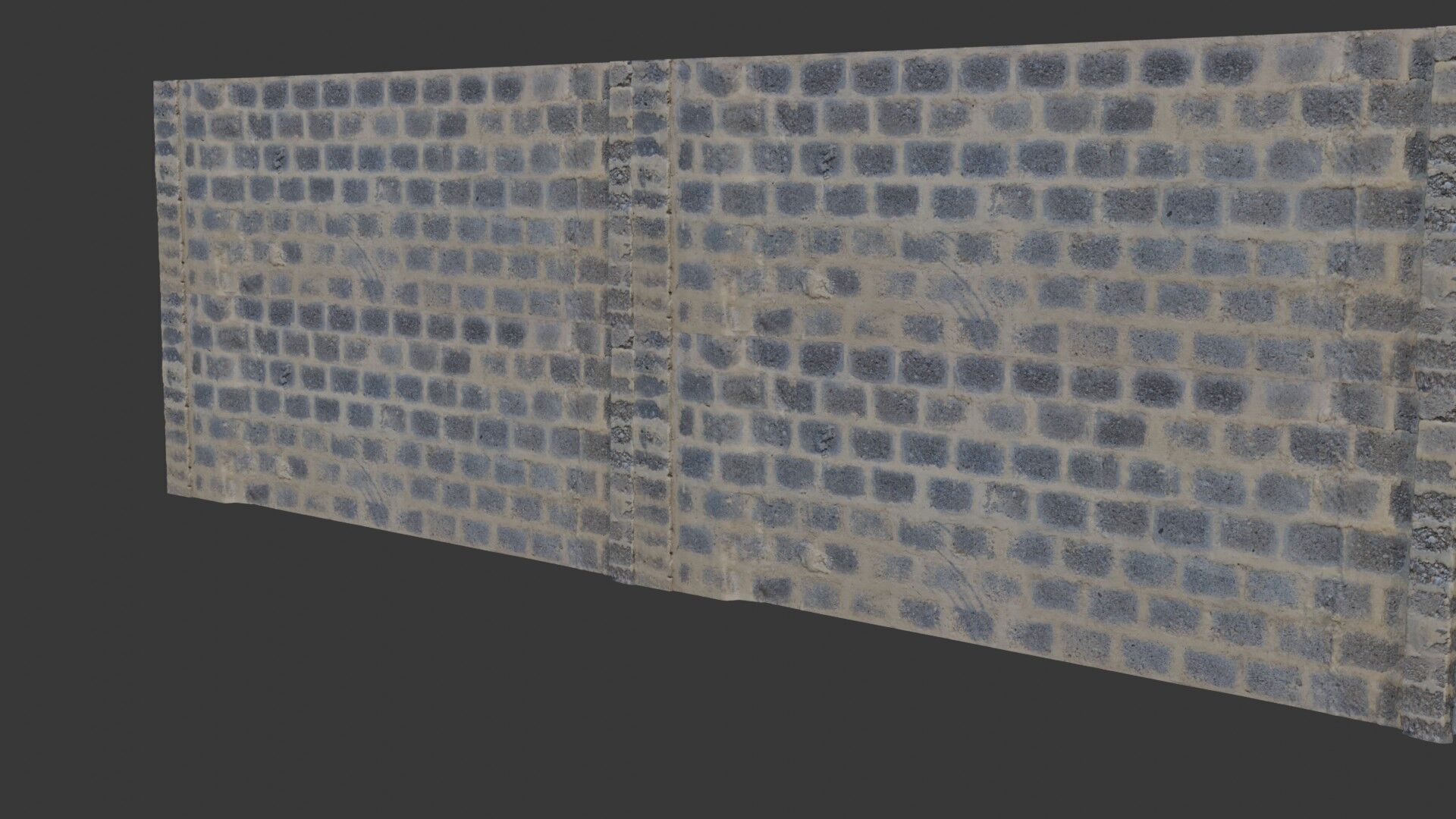 Old Brick Wall scan Low-poly 3D model_5