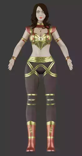 Realistic 3 model of worrier 