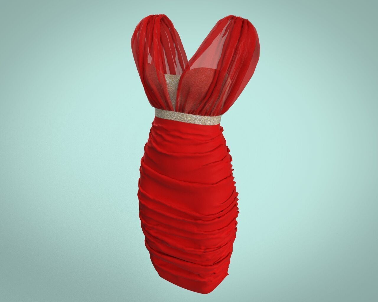 Party Dress 3D Model  3D model_12