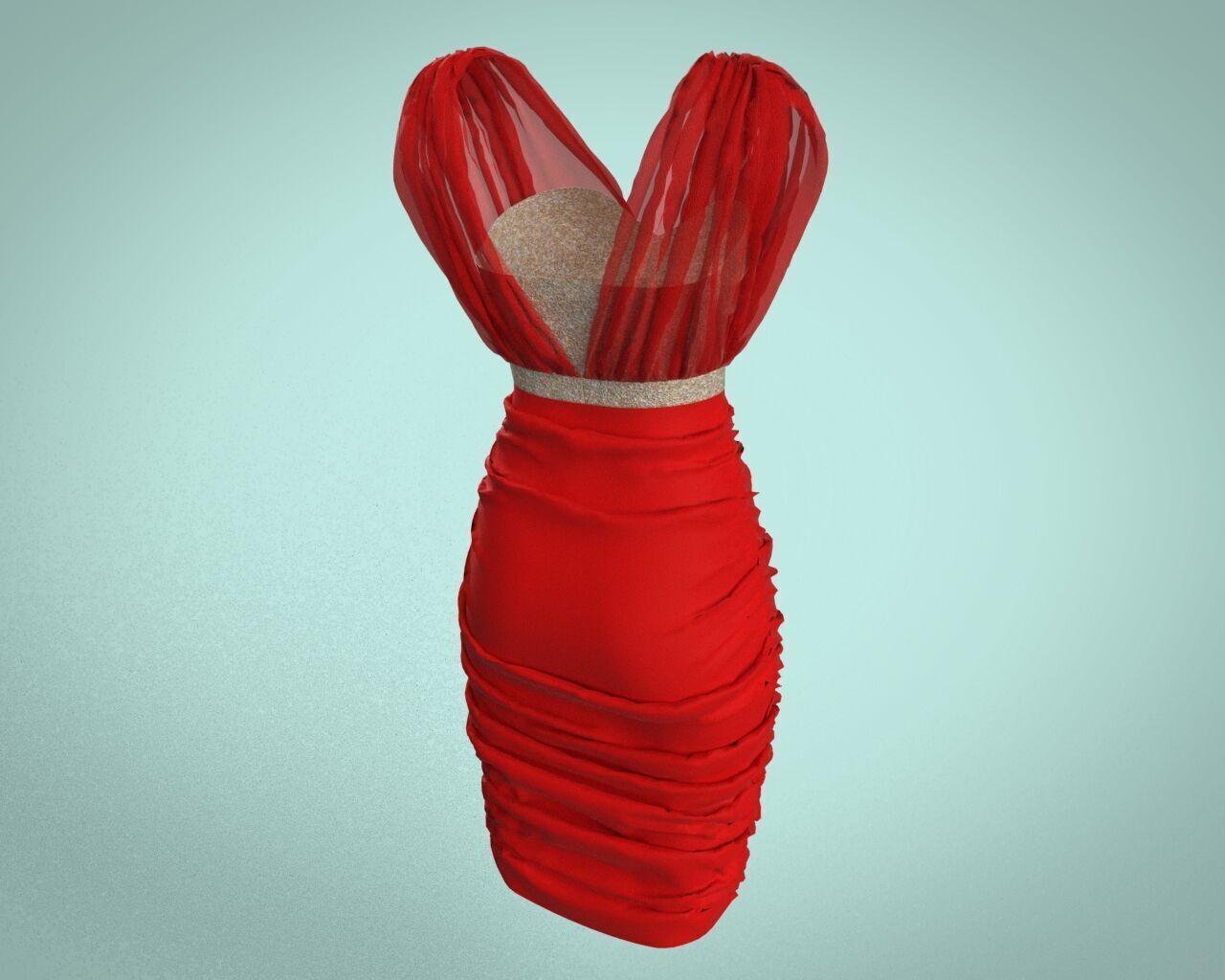 Party Dress 3D Model  3D model_6
