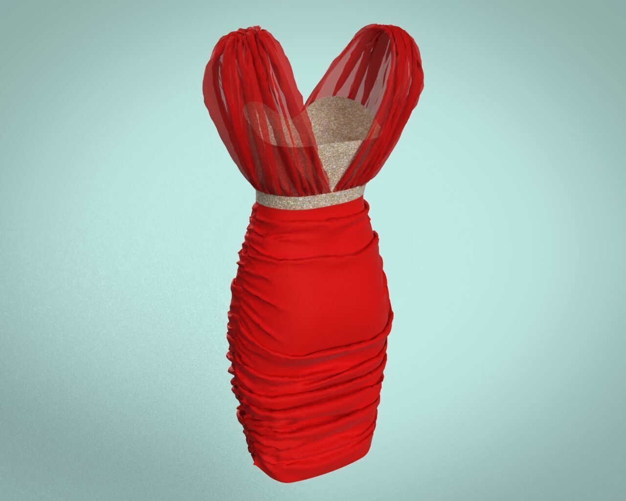 Party Dress 3D Model  3D model_8