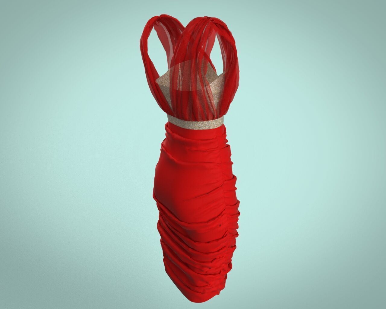 Party Dress 3D Model  3D model_5