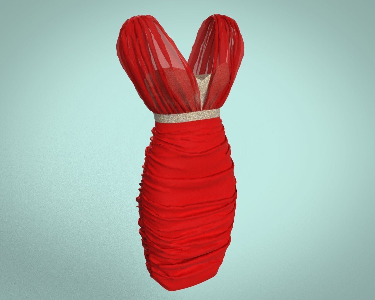 Party Dress 3D Model  3D model_2
