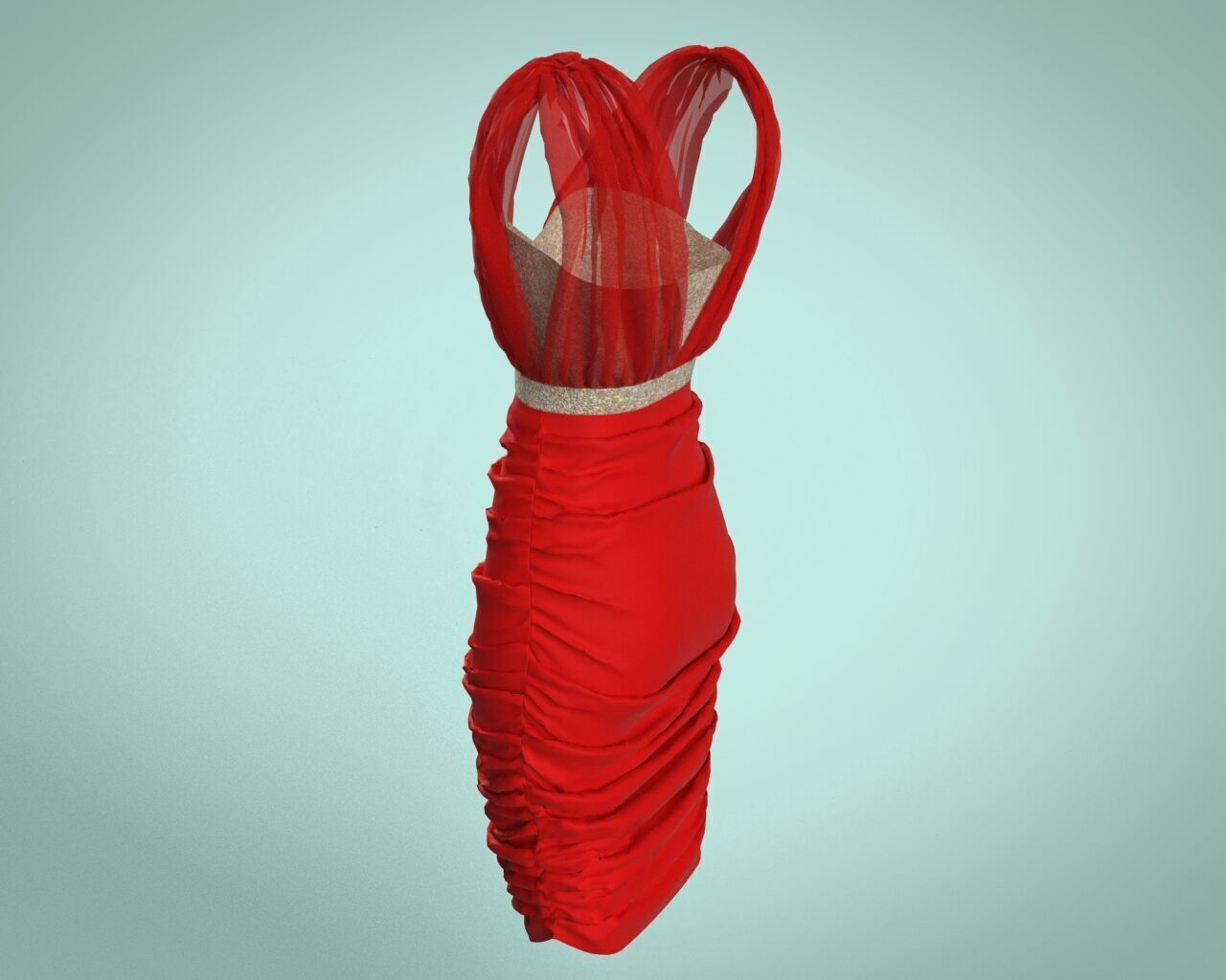 Party Dress 3D Model  3D model_9