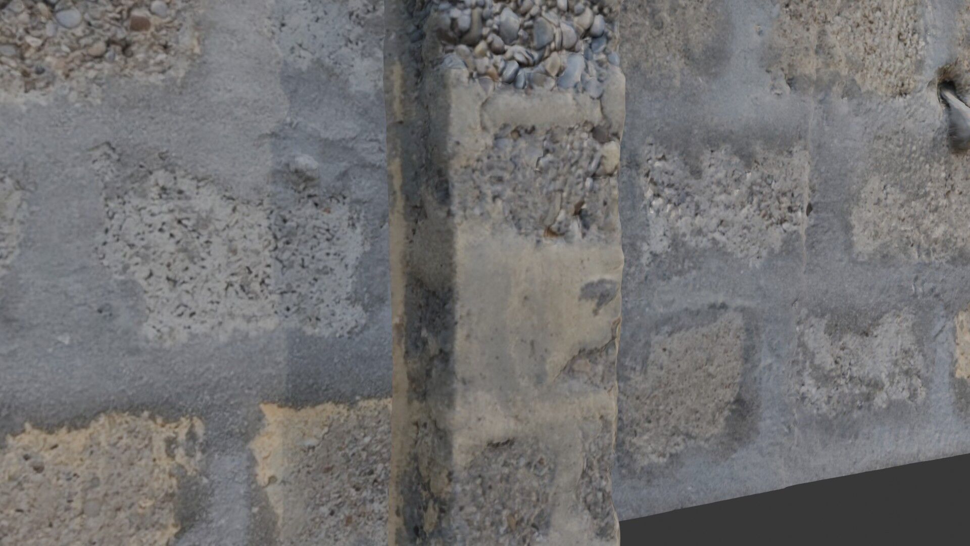 Old Brick Wall scan Low-poly 3D model_3