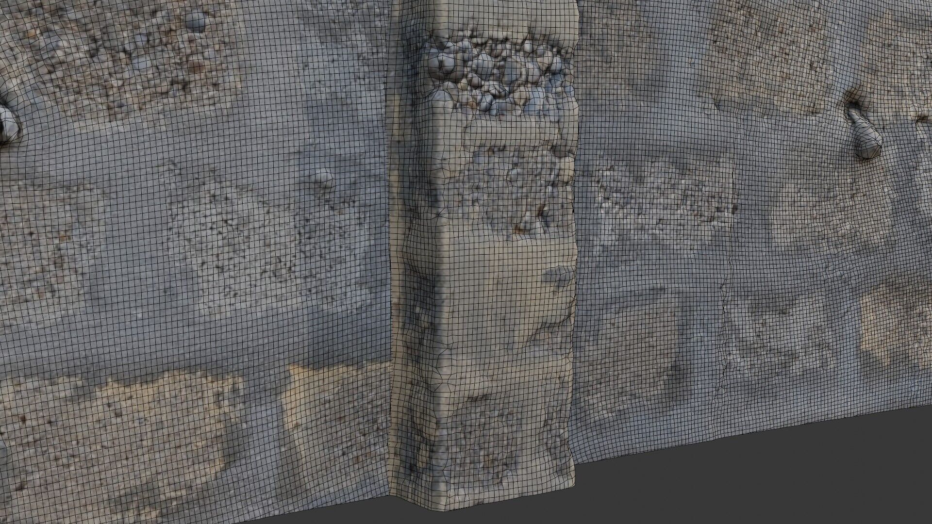 Old Brick Wall scan Low-poly 3D model_2