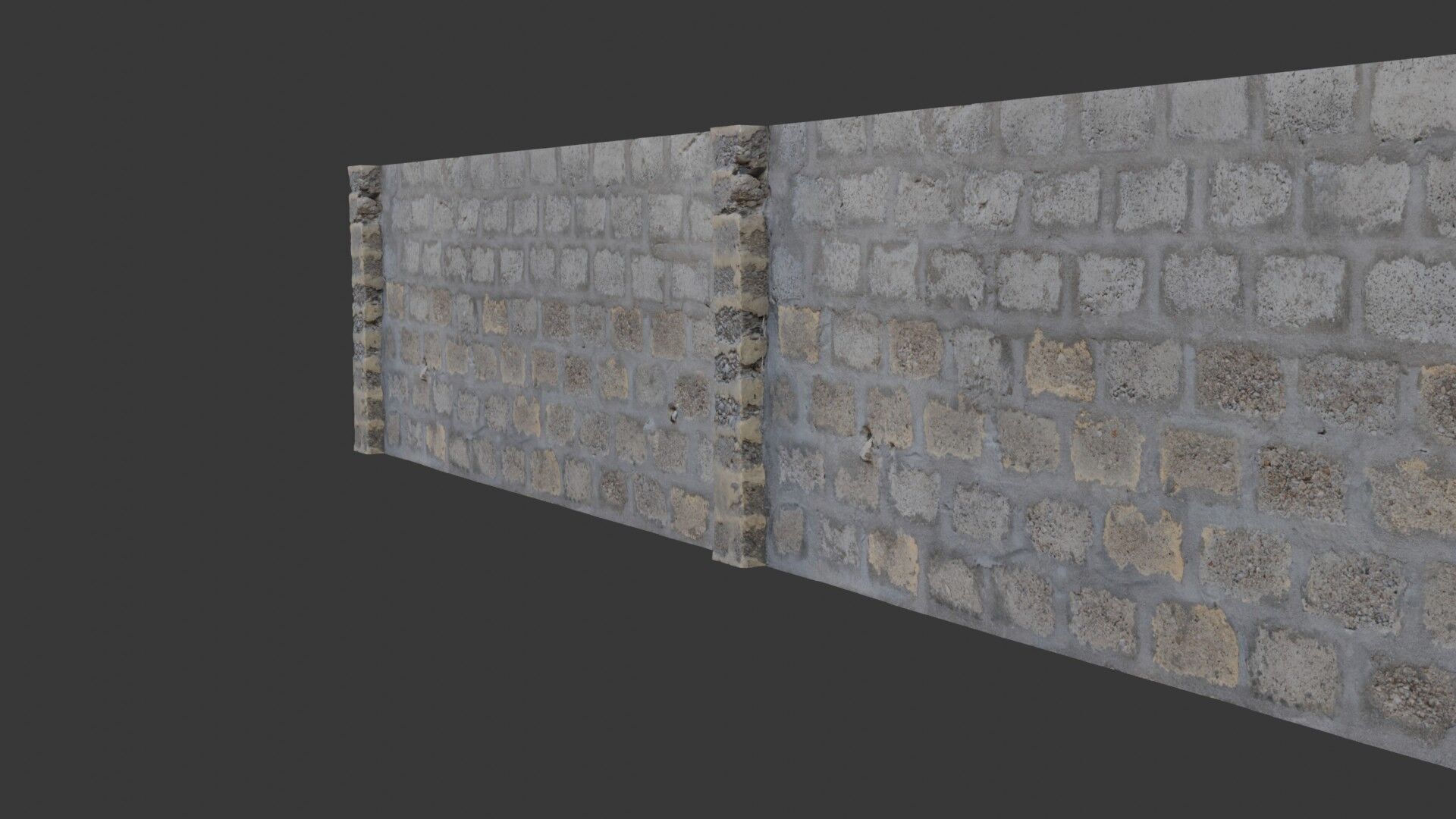 Old Brick Wall scan Low-poly 3D model_5
