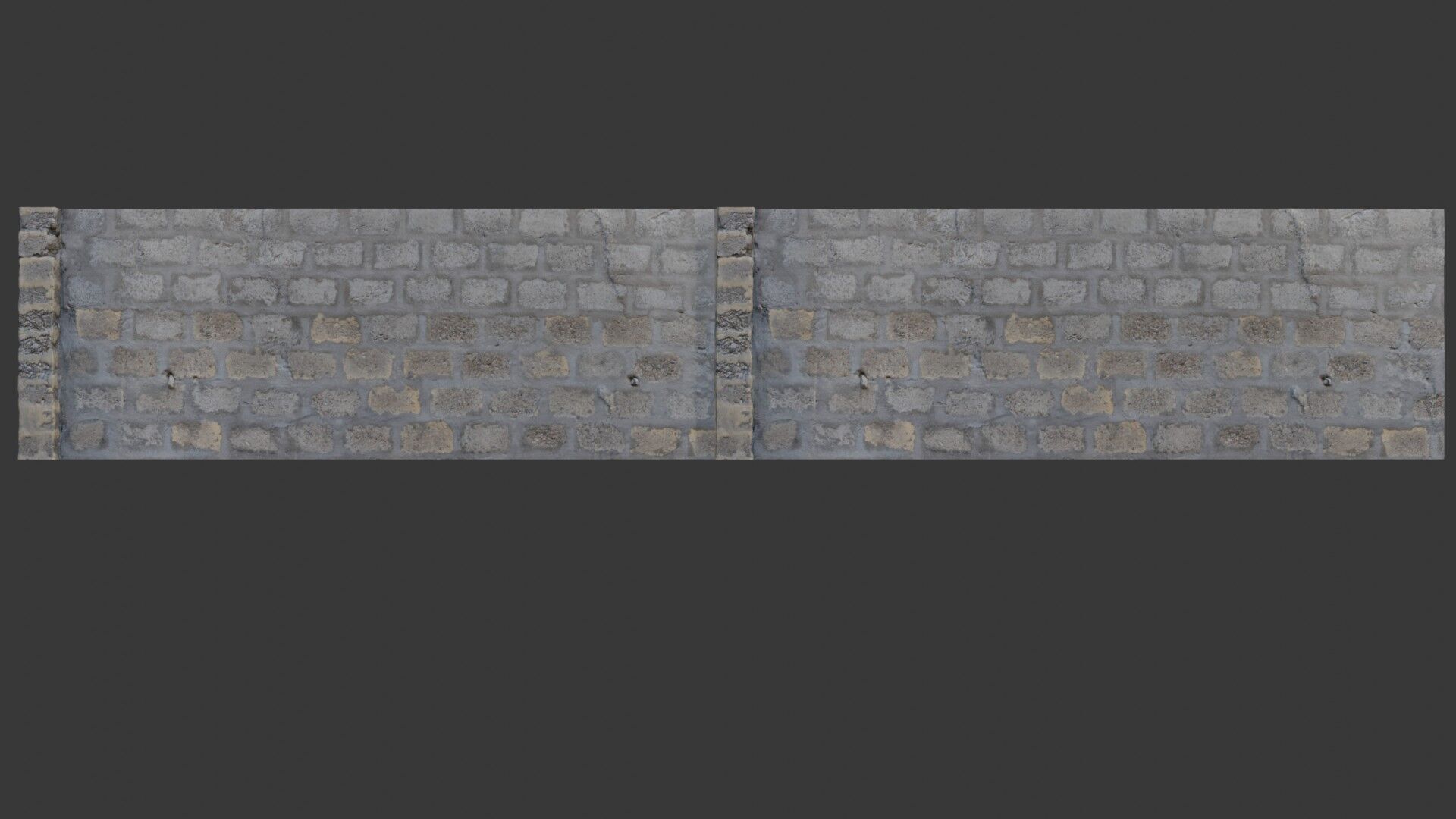 Old Brick Wall scan Low-poly 3D model_1