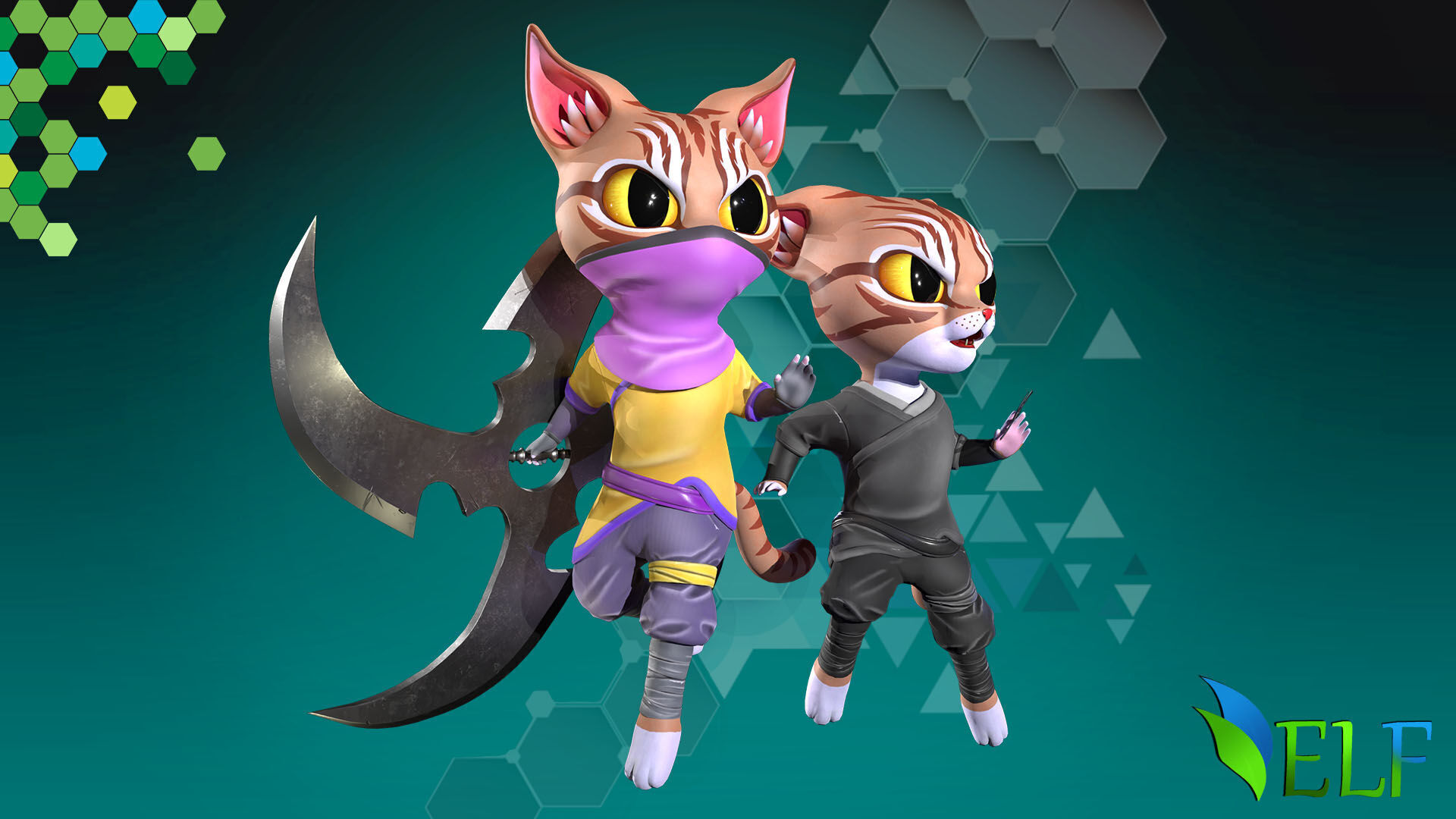 Cat Ninja 004 Low-poly 3D model_18