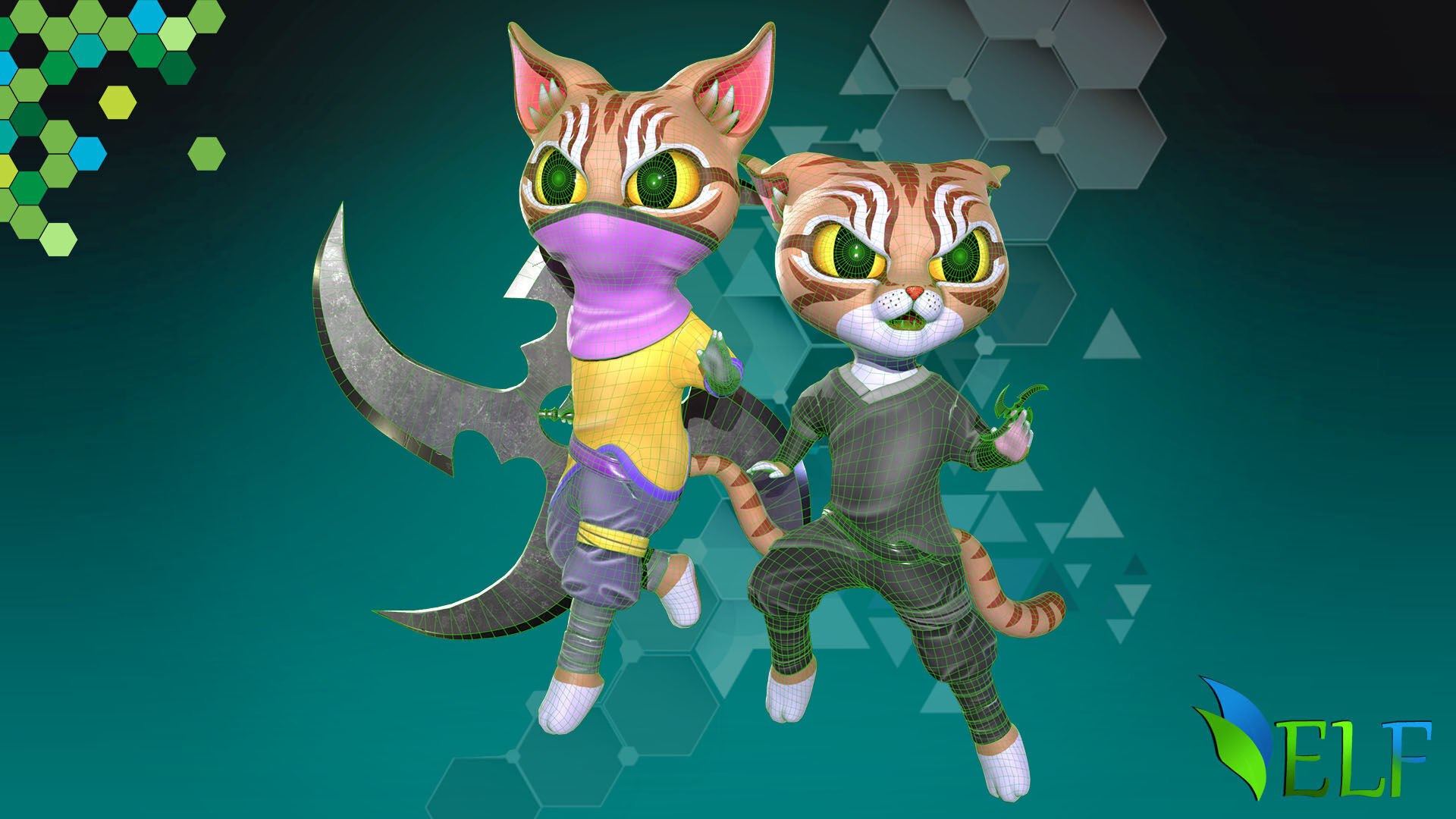 Cat Ninja 004 Low-poly 3D model_20