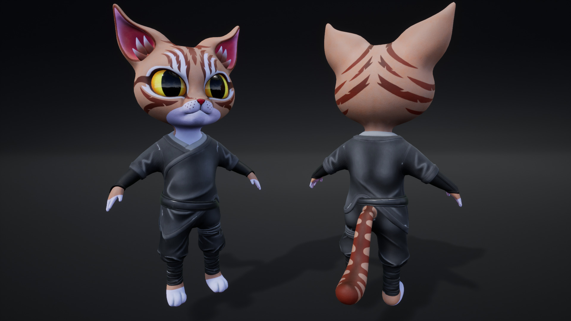 Cat Ninja 004 Low-poly 3D model_26