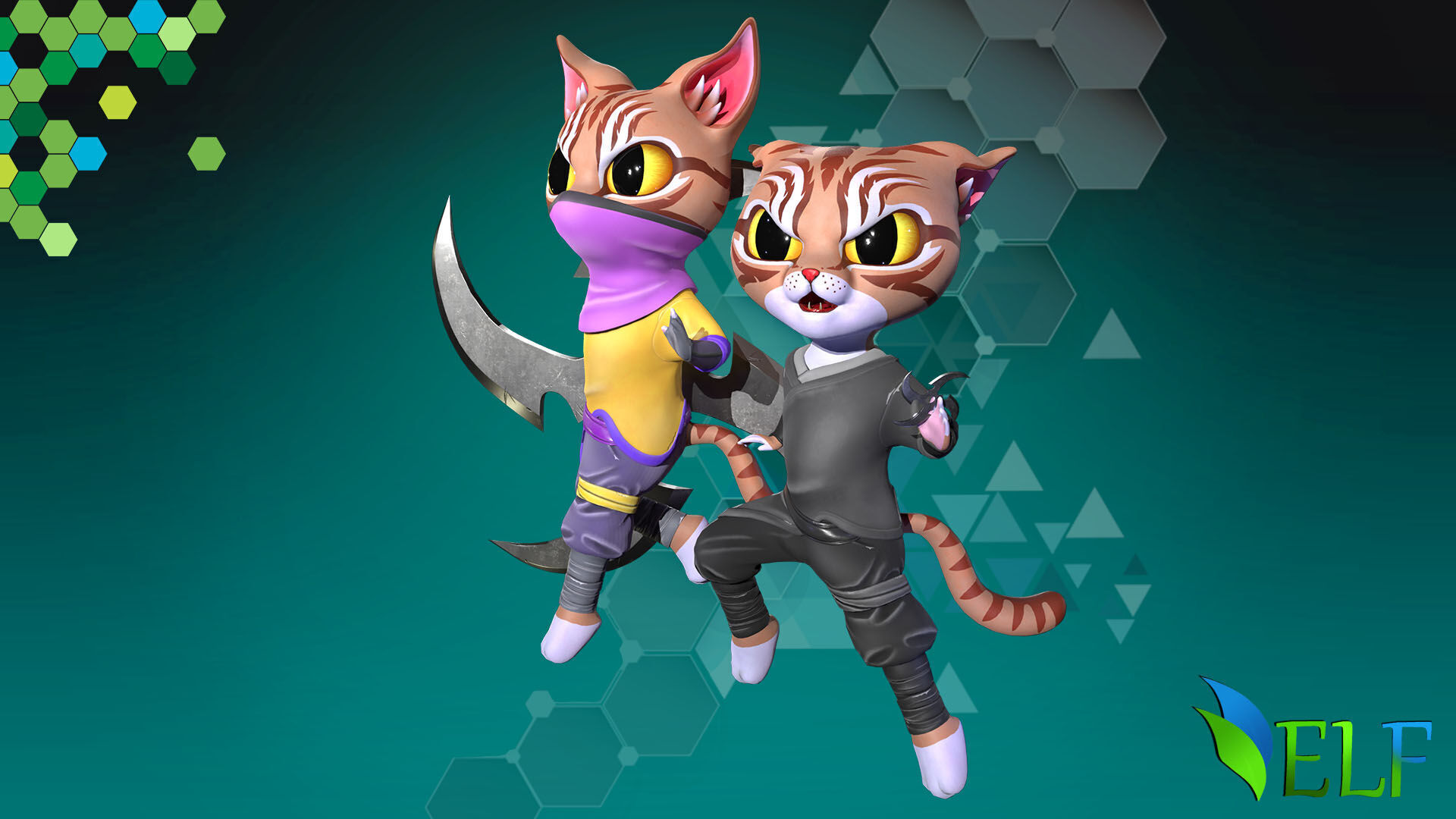 Cat Ninja 004 Low-poly 3D model_19