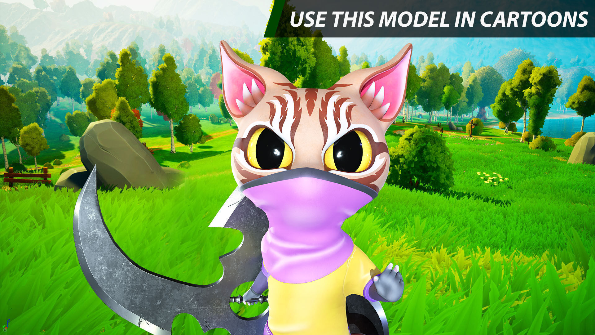 Cat Ninja 004 Low-poly 3D model_22